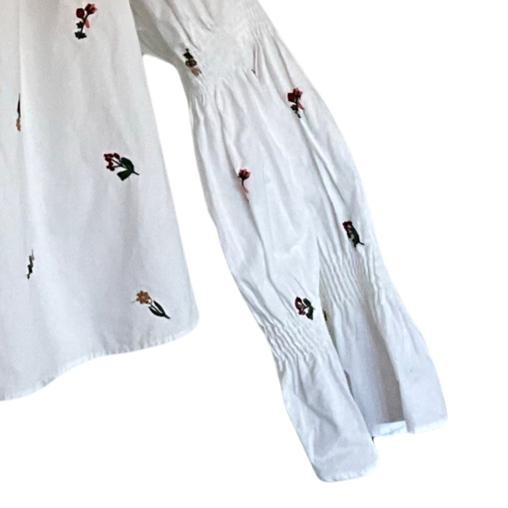Zara Bare Shoulder Body Embroidered Top, Small - Picture 6 of 10